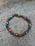 Expandable/Stretch Magnetic Rainbow Hematite Bracelet