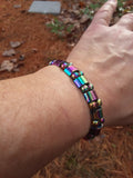 Rainbow Magnetic Hematite Double-Strung Expandable Bracelet