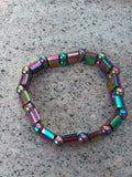 Rainbow Magnetic Hematite Double-Strung Expandable Bracelet