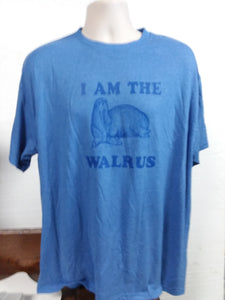 "I Am The Walrus" on Blue XL Unisex Delta Pro Weight 50/50 Cotton/Polyester Blend T-shirt