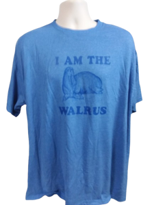 "I Am The Walrus" on Blue XL Unisex Delta Pro Weight 50/50 Cotton/Polyester Blend T-shirt