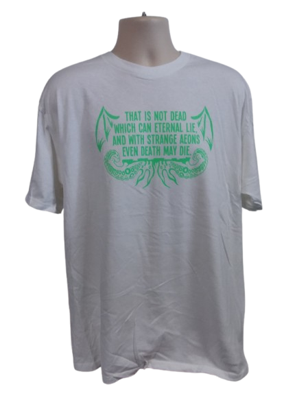 H.P. Lovecraft Quote XL Unisex White Delta Pro Weight 100% Pre-Shrunk Cotton Affiliate T-shirt