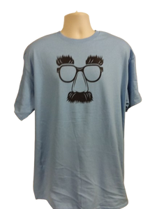 Groucho Glasses XL Lite Blue Delta Pro Weight 100% Pre-Shrunk Cotton Affiliate T-shirt