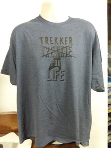 "Trekker" XL Blue/Gray Unisex Delta Pro Weight 100% Pre-Shrunk Cotton Affiliate T-shirt