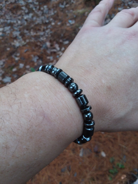 Magnetic Hematite Expandable/Stretch Bracelet Style 3-B