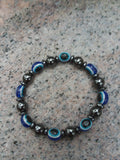 Magnetic Hematite Bead Protective Eye Expandable/Stretch Bracelet