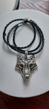 Norse Viking Alloy Metal Rune Pendant on 24" Leather cord - Design C Fenrir