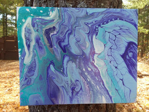 Vre Letan Ble 8" X 10" X 1/2" Acrylic Drop Painting