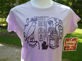 MichEgyptian Design  (Purple ink) on Ladies Snug-Fit Gildan Soft Style Lilac Color 100% Ringspun Cotton Pre-Shrunk Tee**ONLY 20 T-SHIRTS PRINTED FOR THIS BRAND/COLOR!!**