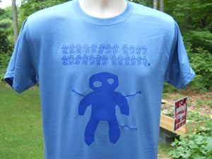 HooDooVooDoo Design (Dark Blue ink) on a Hanes Denim Blue color Comfort Blend Eco-Smart Unisex T-Shirt**ONLY 20 T-SHIRTS PRINTED FOR THIS BRAND/COLOR!!**