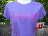 Ladies Gildan Soft Style 65% Polyester/35% Cotton Heather-Purple Colored Snug-Fit T-Shirt with (TC)2 Triple Ring Design Purple Ink Subdued Style**ONLY 8 T-SHIRTS PRINTED FOR THIS BRAND/COLOR!!**!!**